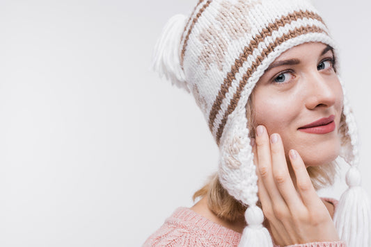 Portrait of woman with winter hat